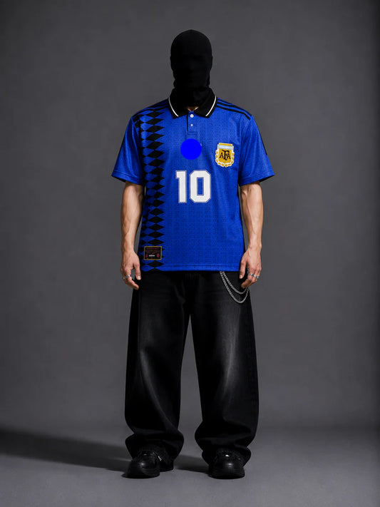 Argentina Maradona half sleeves retro polo