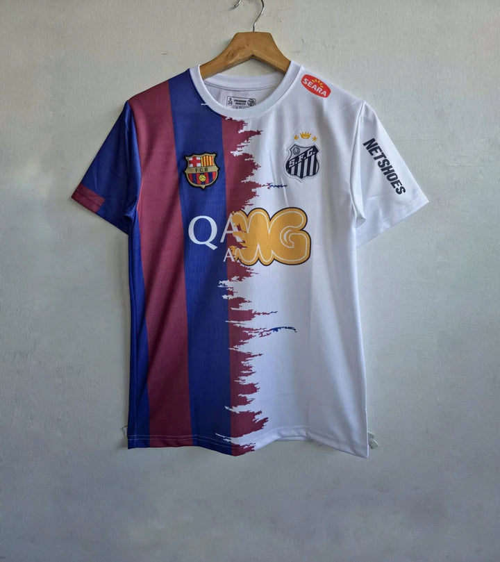 Fc Barcelona X Santos Fc neymar special edition half sleeves kit