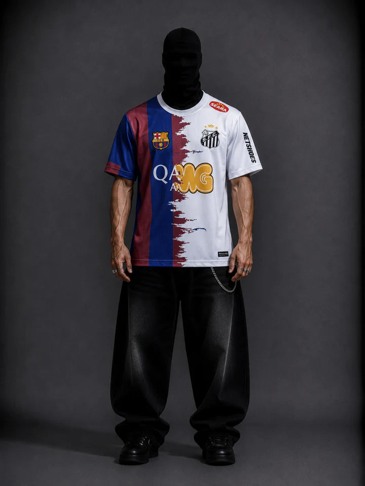 Fc Barcelona X Santos Fc neymar special edition half sleeves kit