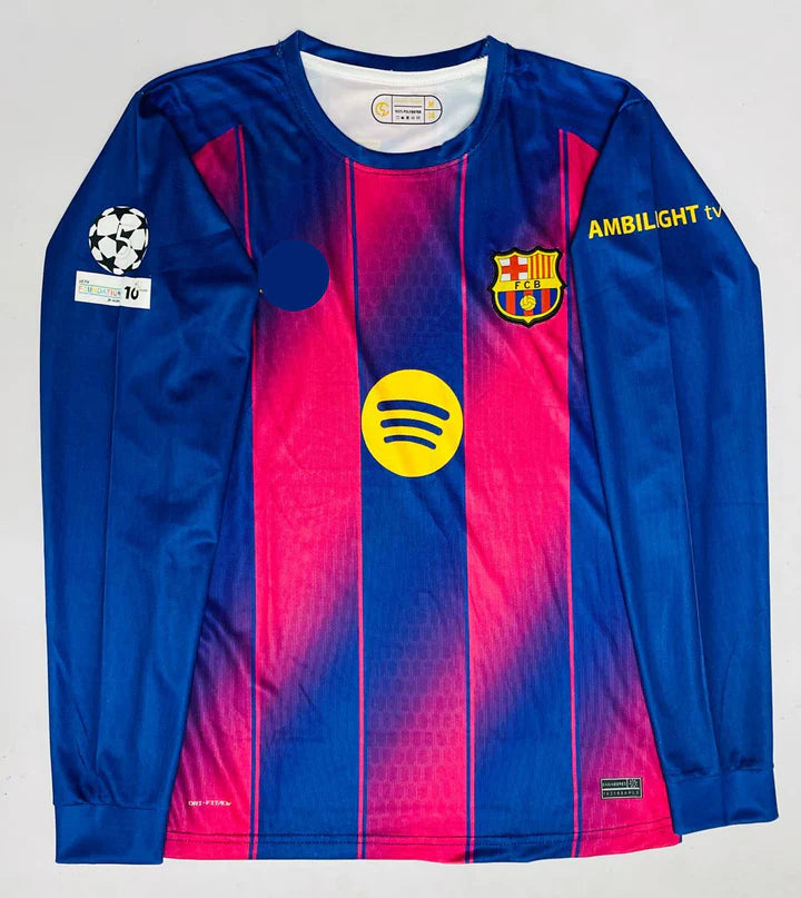 Fc barcelona 2025-26 full sleeves kit plain back