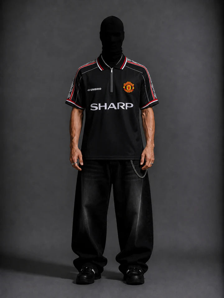 Manchester United 1998-1999 Beckham away half sleeves (zip )
