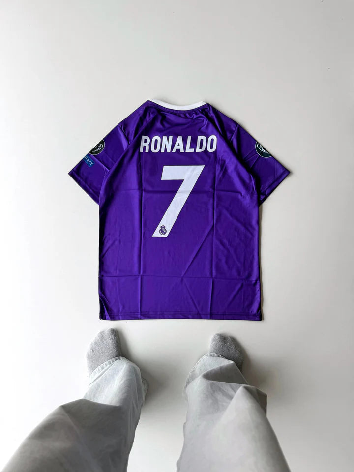 Real madrid 2017-18 Away Ronaldo half sleeves retro