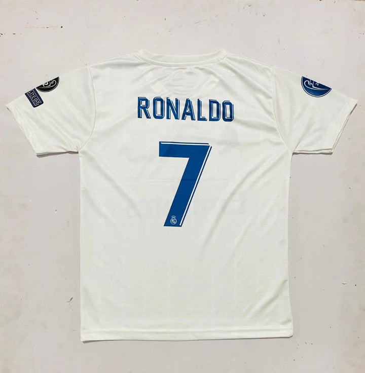 Real madrid 2017-18 Ronaldo home half sleeves retro