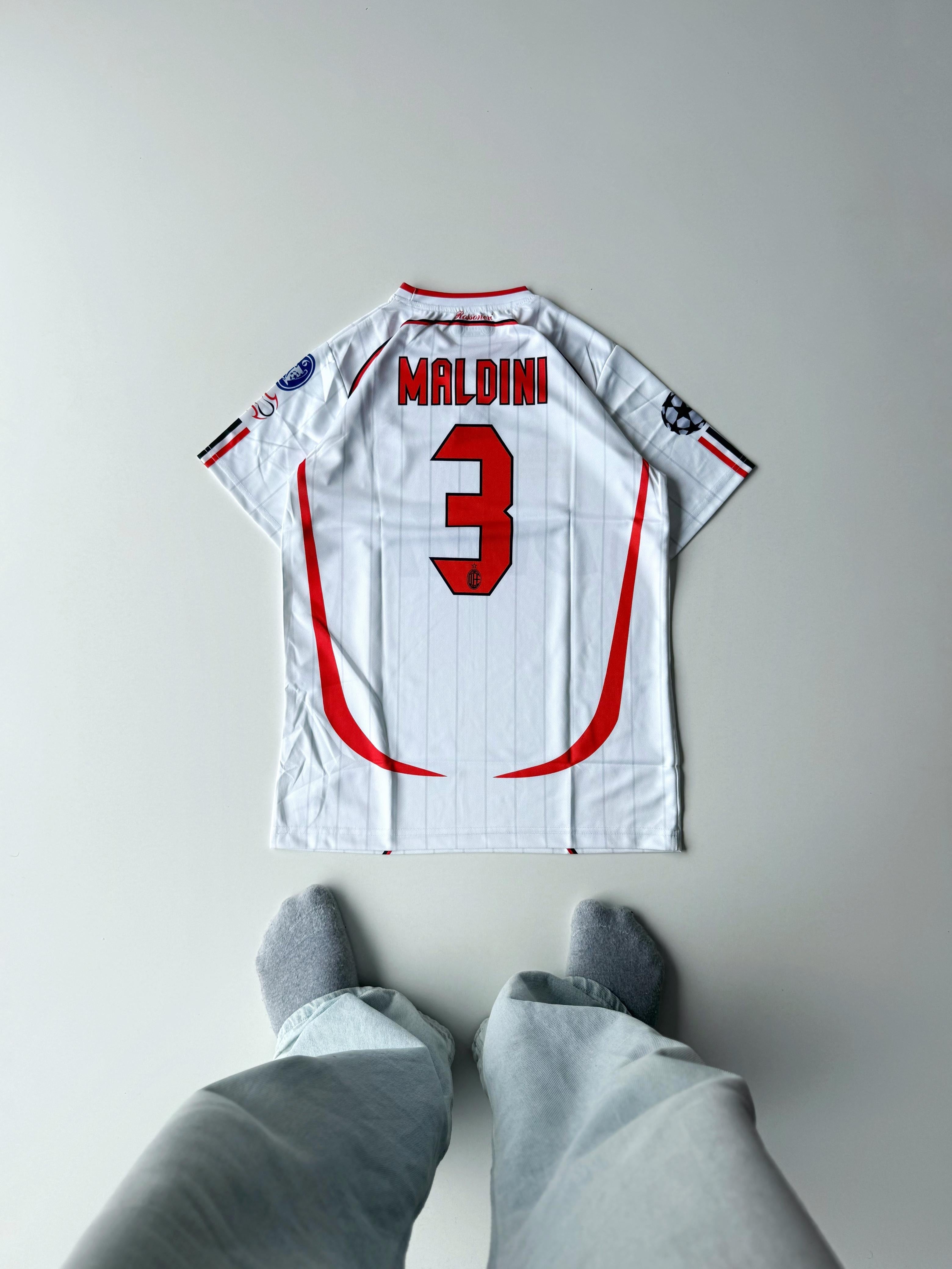 Ac milan 2006-07 away maldini half sleevs retro