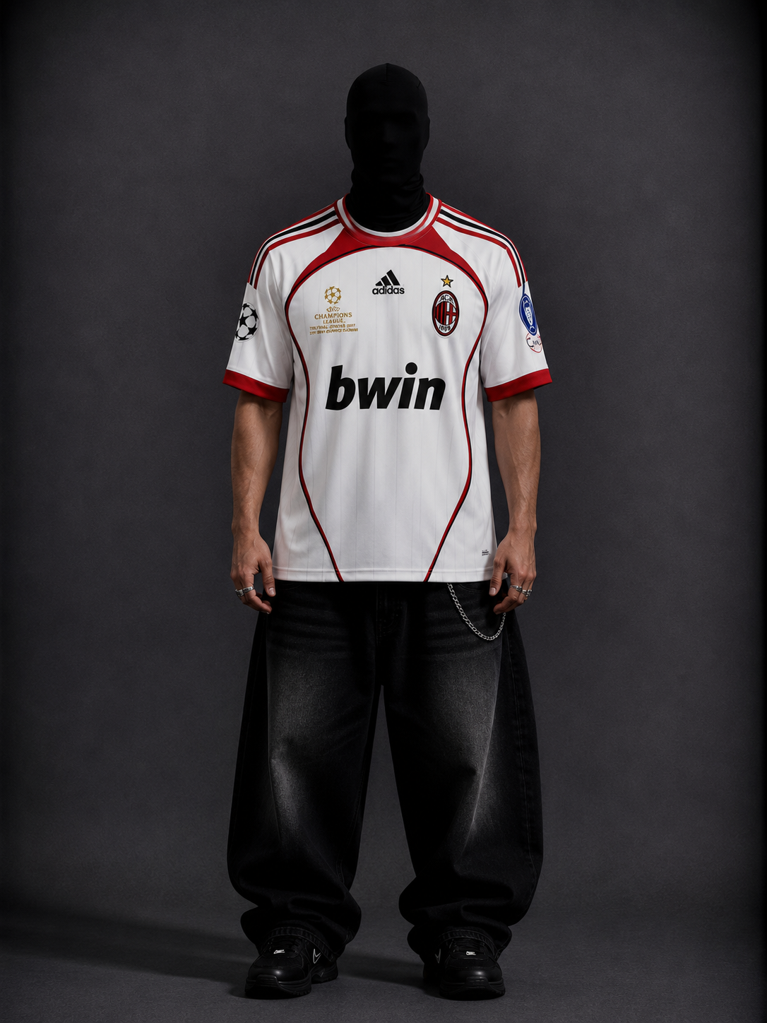 Ac milan 2006-07 away maldini half sleevs retro